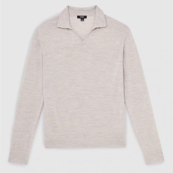 Reiss Other - Reiss wicker brown melange polo merino wool sweater